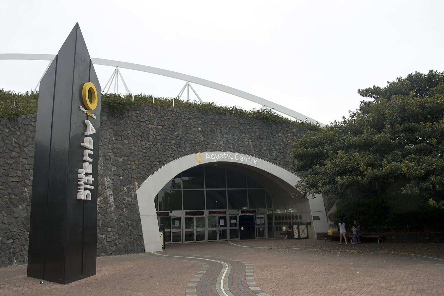 The entrance to Sydney Olympic Park Aquatic Centre