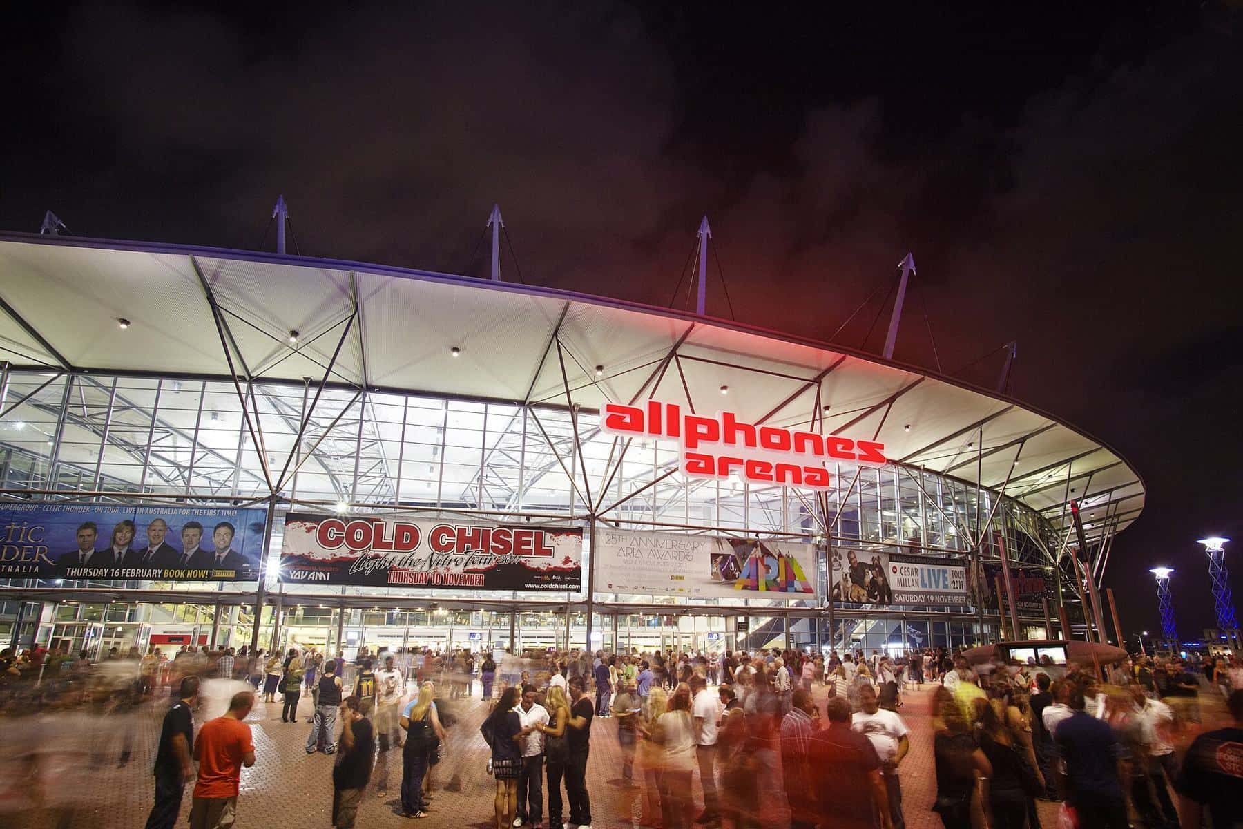 The exterior of the former Sydney SuperDome arena at Sydney Olympic Park